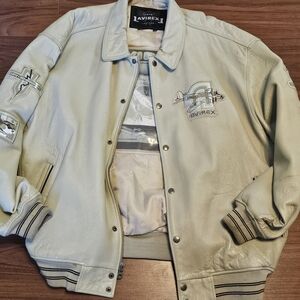 Avirex Cream Leather Jacket